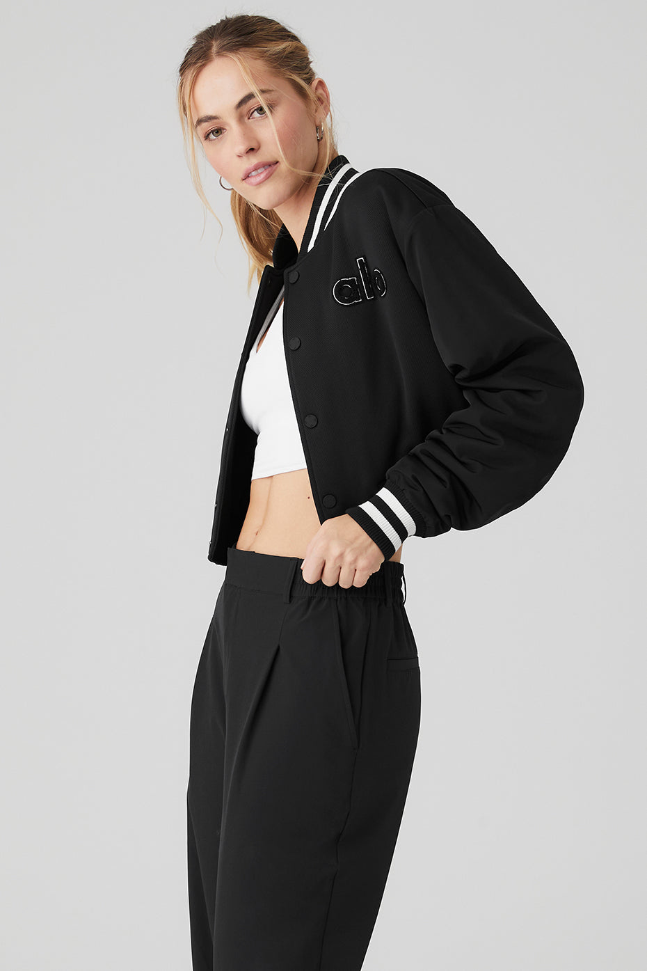 Cropped G.O.A.T Jacket - Black