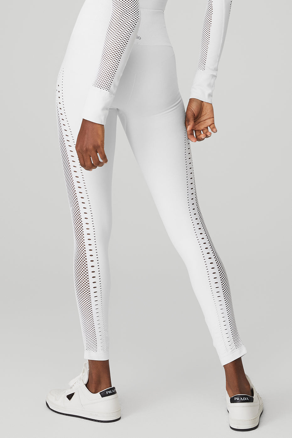 Seamless High-Waist 7/8 Open Air Legging - White