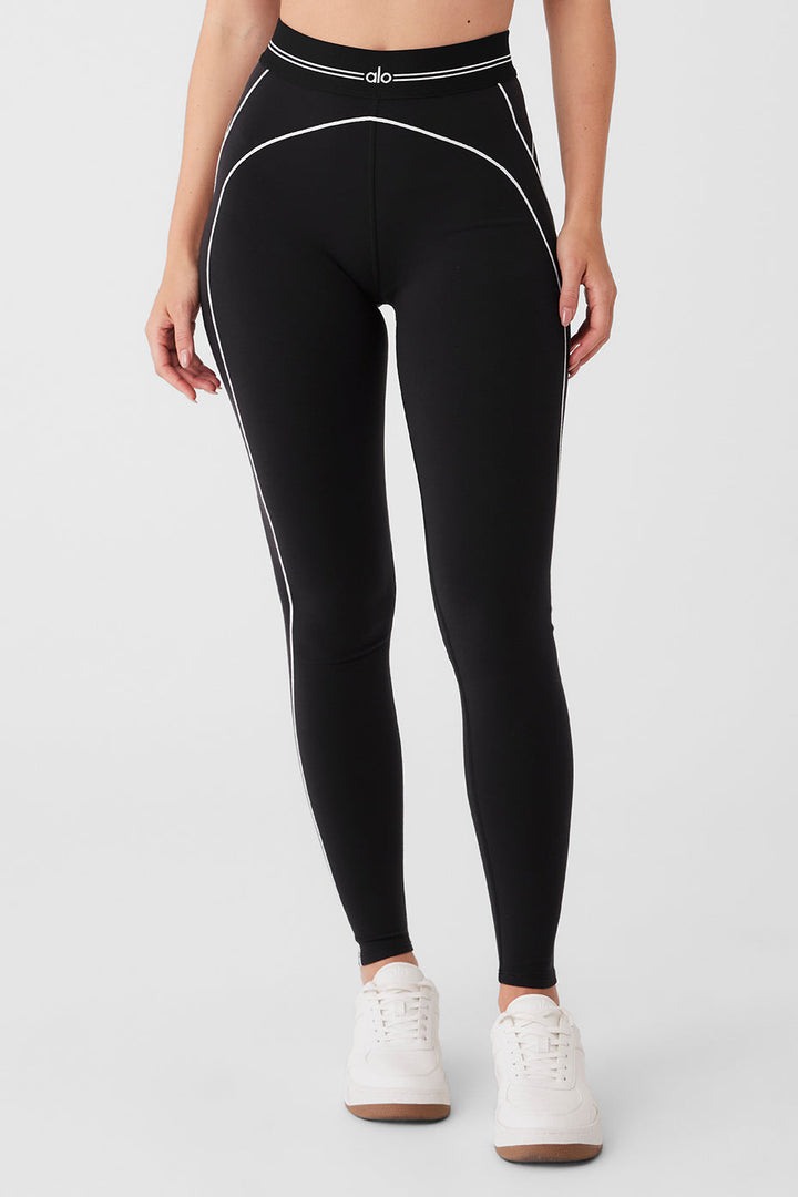 Airbrush High-Waist Heart Throb Legging - Black/White