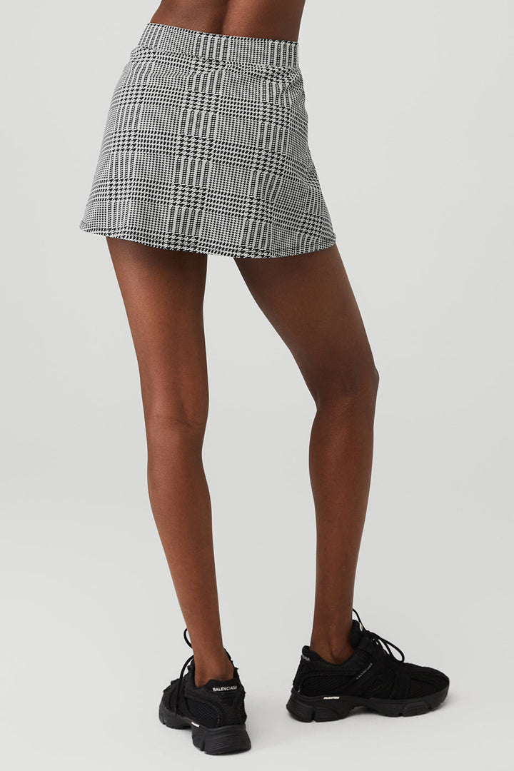 Jacquard Glenplaid Tennis Skirt - Titanium/Black