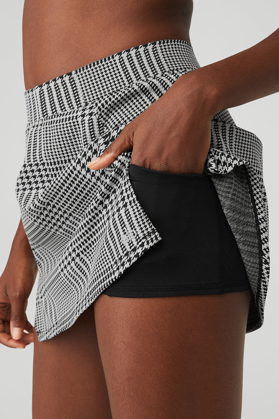 Jacquard Glenplaid Tennis Skirt - Titanium/Black