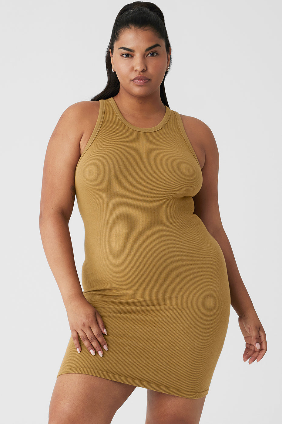 Seamless Ribbed Warm Nights Dress - Golden Olive Branch