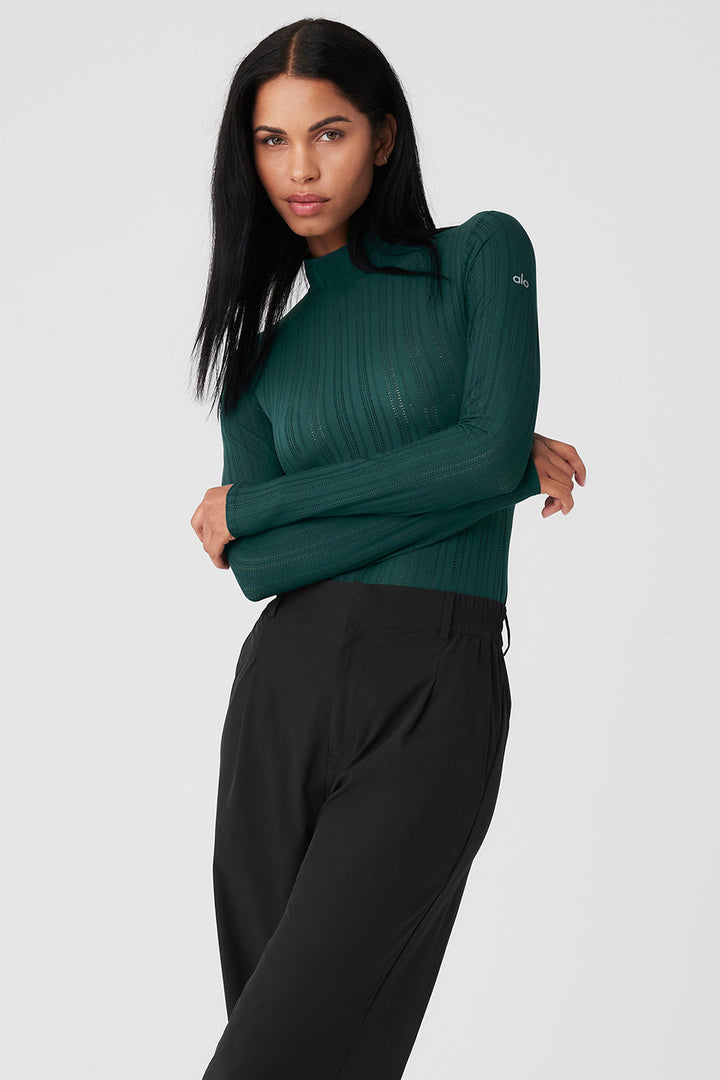 Euphoria Long Sleeve Bodysuit - Midnight Green