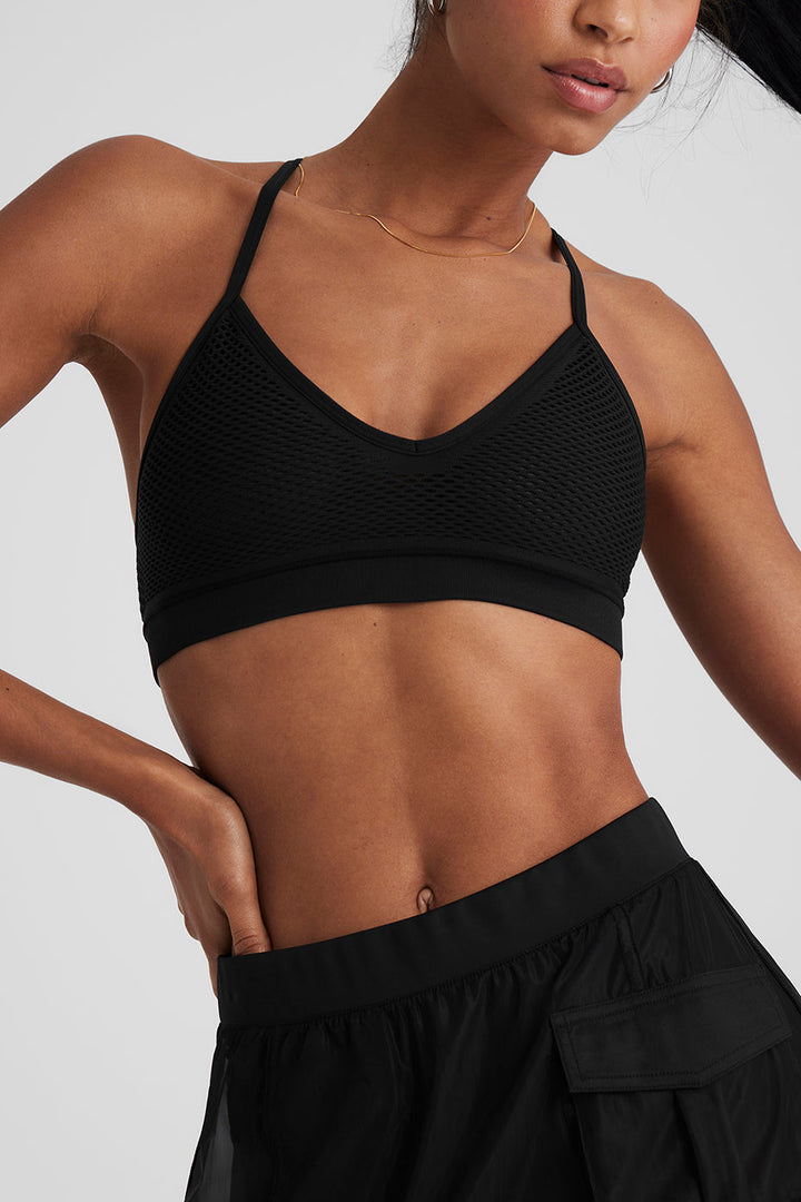 Seamless Open Air Barely There Bra - Black
