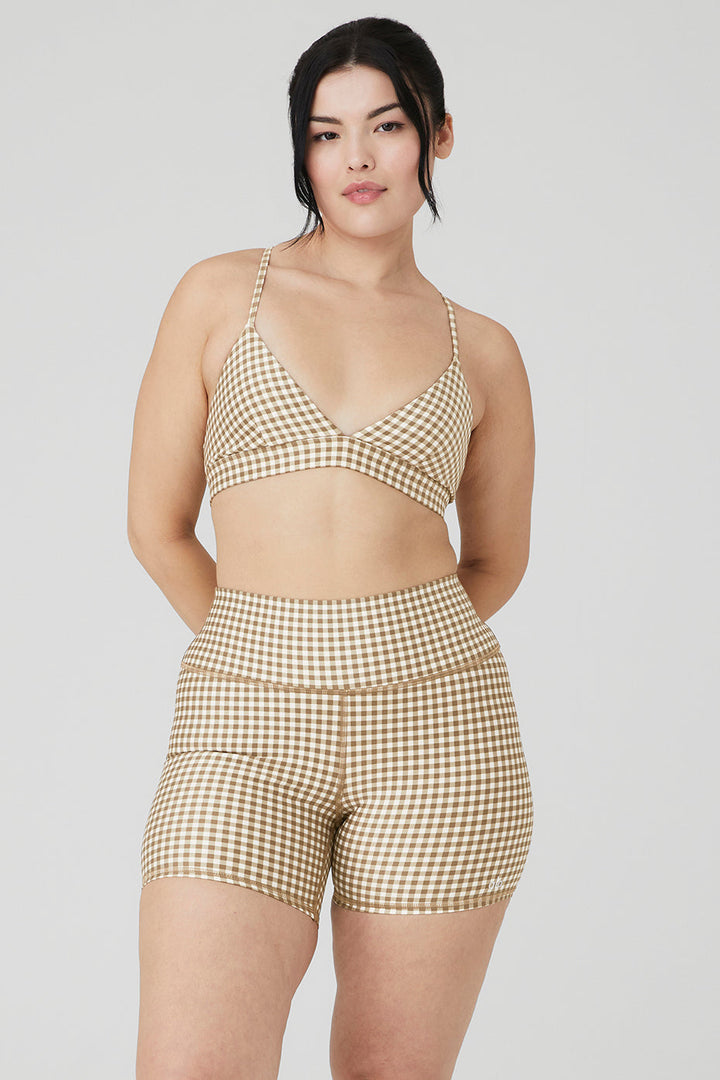 Airlift Gingham Splendor Bra - Macadamia