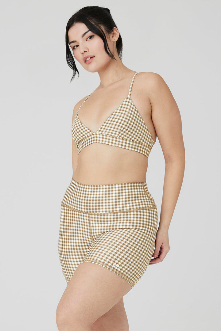 Airlift Gingham Splendor Bra - Macadamia