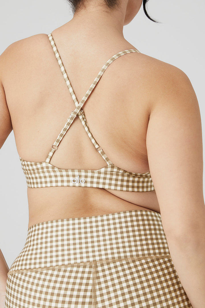 Airlift Gingham Splendor Bra - Macadamia