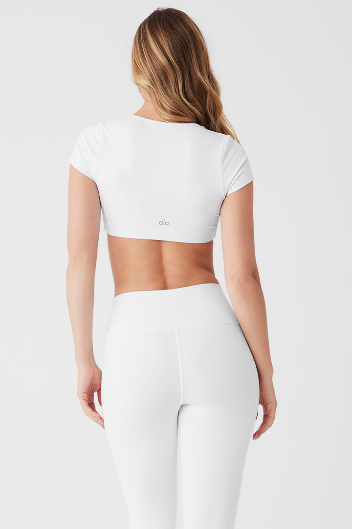 Airbrush Figure Short Sleeve Bra - White