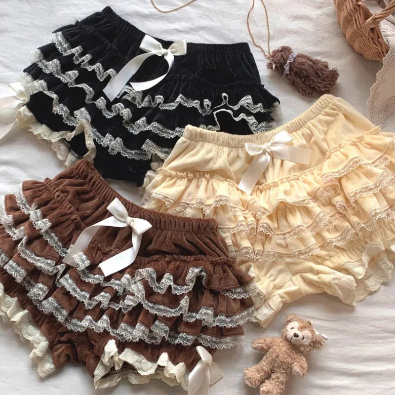 Hara Plush Ruffle Shorts 