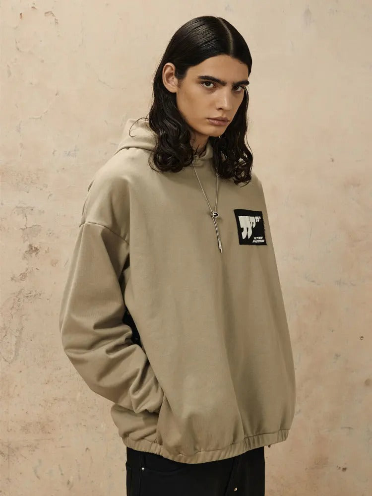 Patched Style Graphic Hoodie