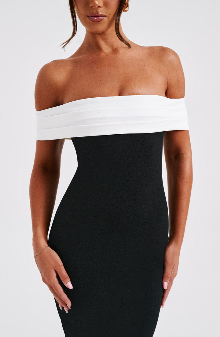 Bex Midi Dress - Black/White