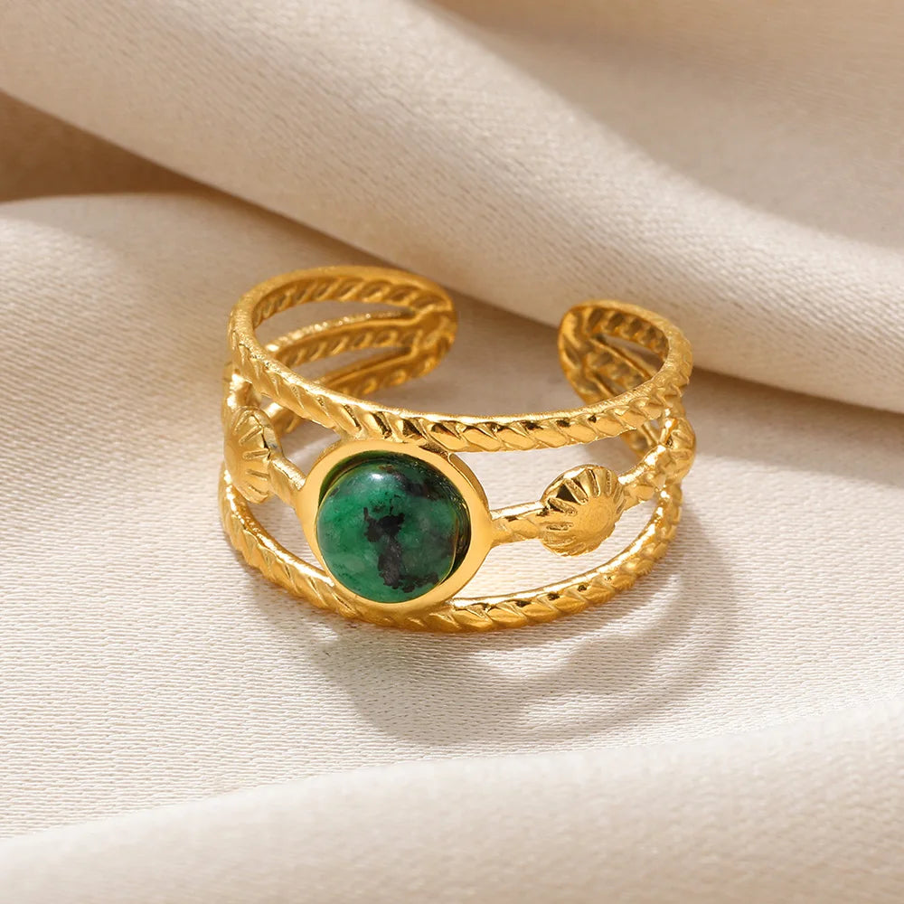 Odessa Malachite Ring Stacks (sep some of them out into diff listings)