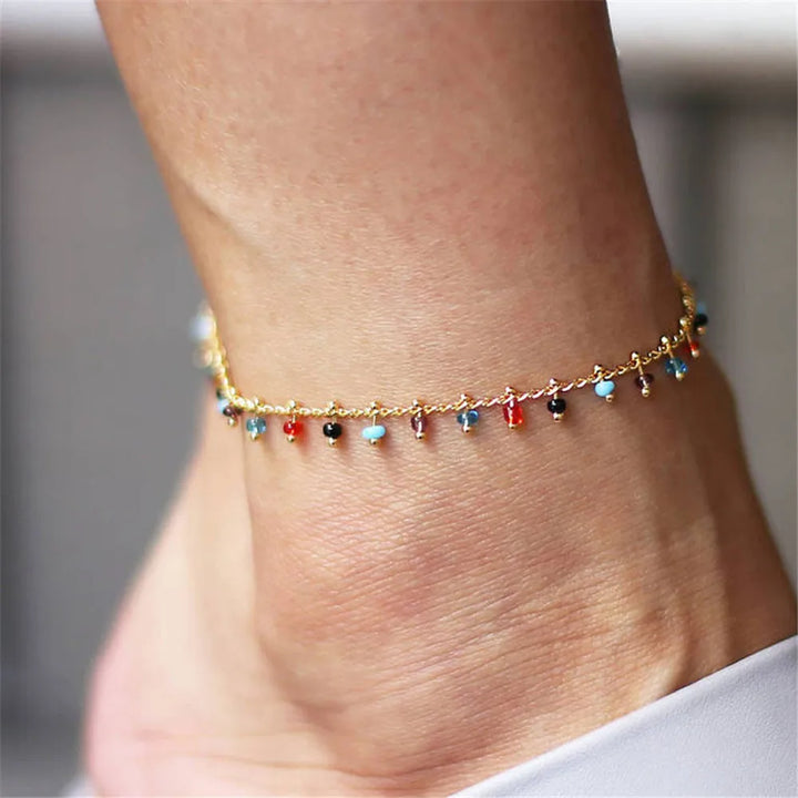 Melora Multicola Tassle  Bead Anklet