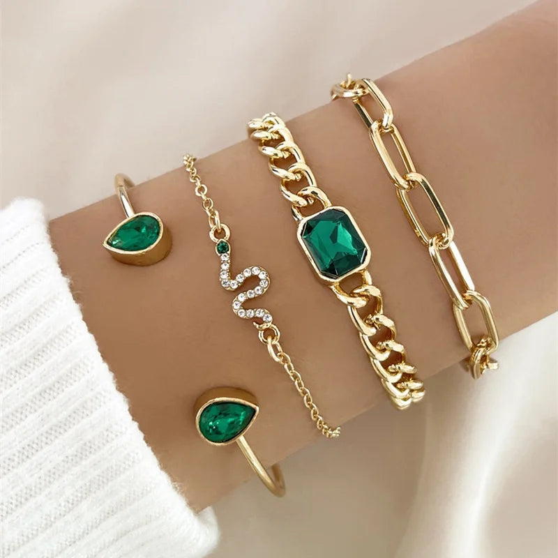 Pallas Emerald Bracelet Stacks