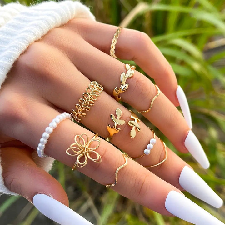 Zephyra Flora 10pcs Ring Stack