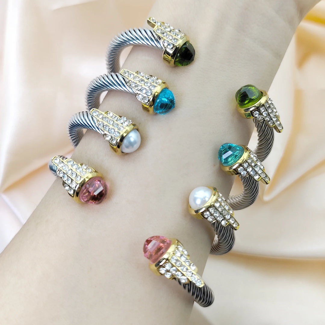 Aphrodite Drip Mixed Metal Bracelet Stack