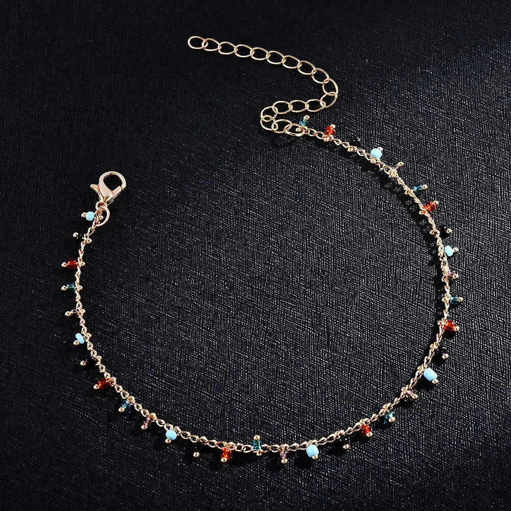 Melora Multicola Tassle  Bead Anklet