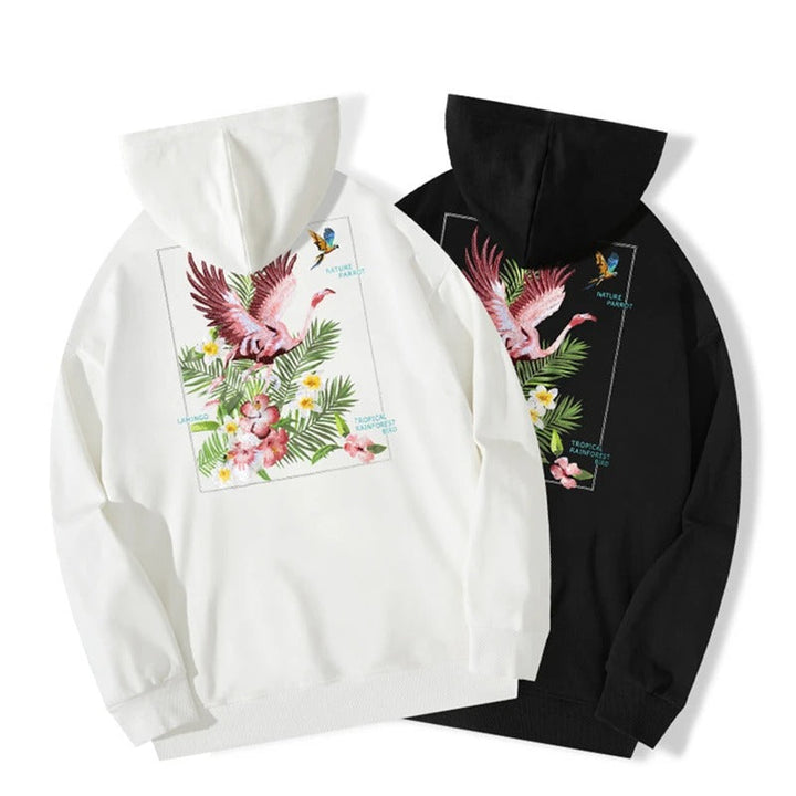 Embroidered Tropical Rainforest - Hoodie Cotton