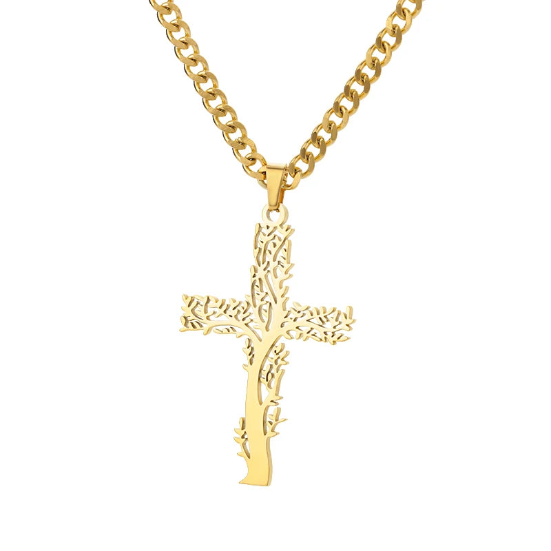 Danae Mixed Metal Cross Pendant Necklaces